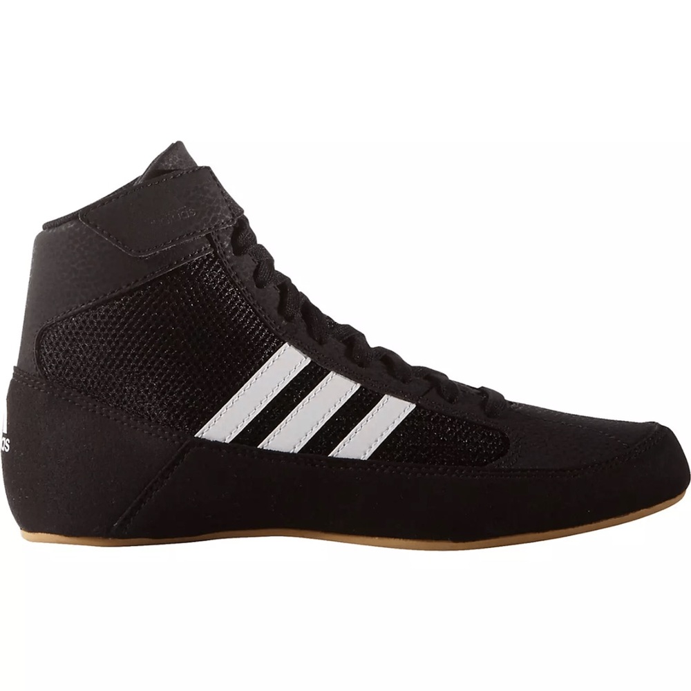 Adidas boys High-Top Wrestling Shoes with White Stripes